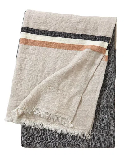 Boss Home Stripe Linen Throw In Multi