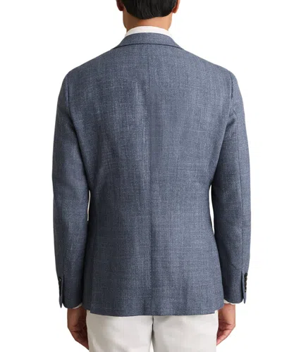 Reiss Blue Stack Slim-fit Single-breasted Wool-blend Textured Blazer In Blue