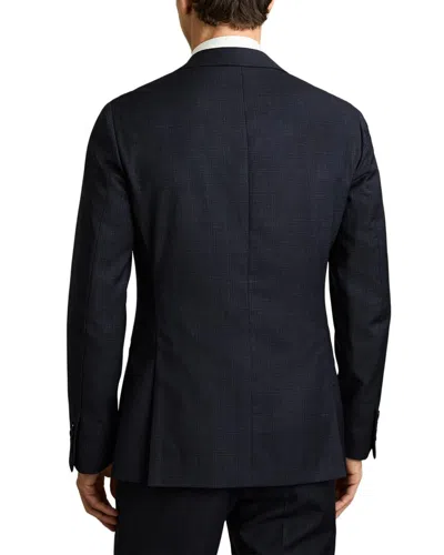 Reiss Hatch Notch Texture Wool-blend Formal Jacket In Black