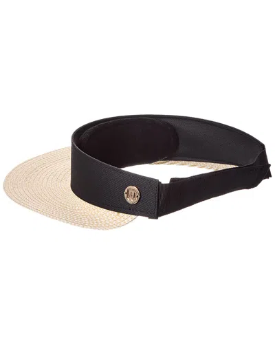 Bruno Magli Adjustable Straw Visor In Neutral