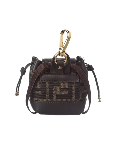 Fendi Nano Backpack Patterned Charm In Brown