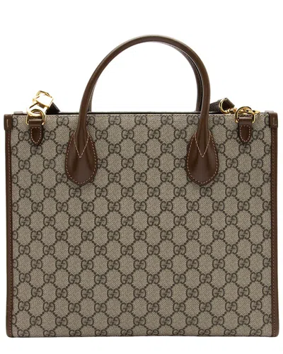 Gucci Gg Supreme Tote Bag In Brown