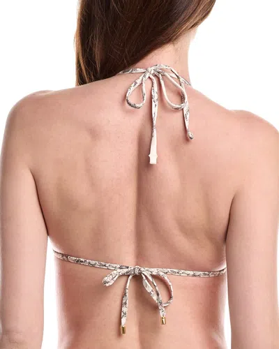 Pq Swim Paige Triangle Bikini Top Python In Brown