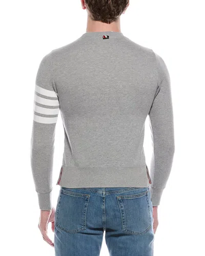 Thom Browne Classic Sweatshirt In Classic Loopback With Engineered 4 Bar In Gray