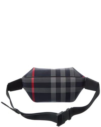 Burberry Check-pattern Belt Bag In Blue