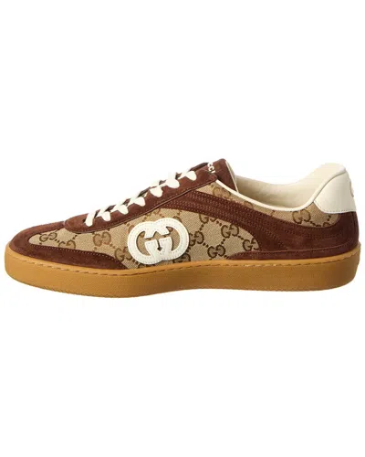 Gucci Men G75 Low-top Supreme Gg Fabric And Suede Sneakers In Multi