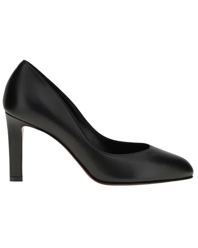 Christian Louboutin 85mm Pumppie Abrasivato Calfskin Leather Pumps In Black