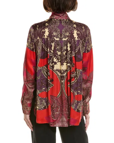 Reiss Womens Jade Paisley-print Woven Top Red In Purple