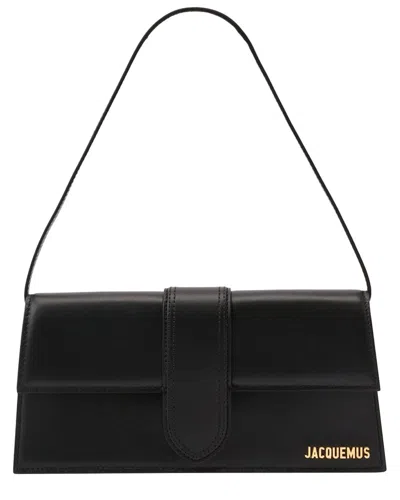 Jacquemus Le Bambino Long Black Shoulder Bag With Removable Shoulder Strap In Leather Woman