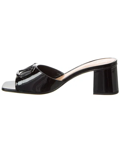 Valentino Garavani Vlogo Cut-out Slide Sandal In Calfskin 60mm Woman Black/antique Brass 42