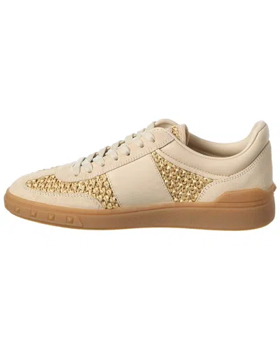 Valentino Garavani Upvillage Sneakers In Woven Raffia In Neutral