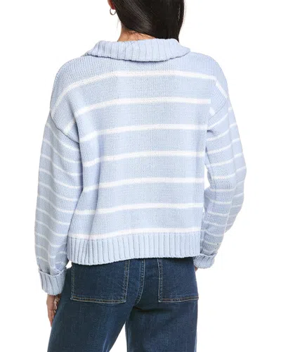 Splendid Zip Front Sweater In Blue