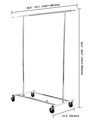 J&v Textiles Adjustable Foldable Garment Rack In Brown