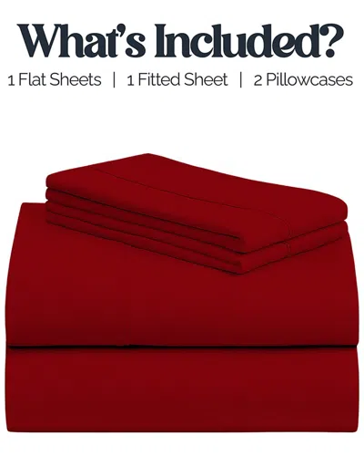 Luxury Home Bamboo Blend Bedsheets In Red