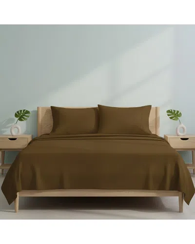 Luxury Home Bamboo Blend Bedsheets In Brown