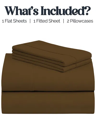 Luxury Home Bamboo Blend Bedsheets In Brown