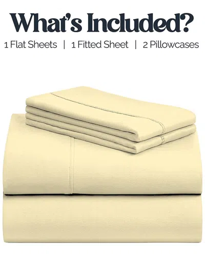 Luxury Home Bamboo Blend Bedsheets In Yellow