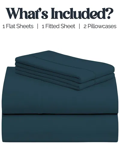 Luxury Home Bamboo Blend Bedsheets In Blue