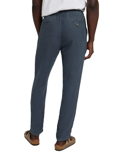 Faherty Linen Drawstring Pant In Blue