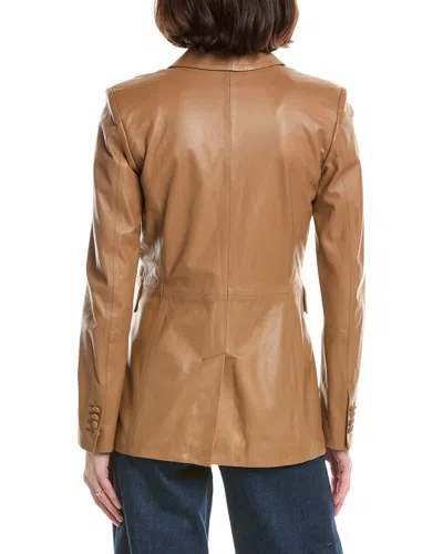 Eleventy Leather Jacket In Brown
