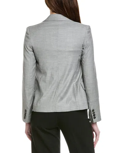 Eleventy Double-breasted Wool-blend Blazer In Gray