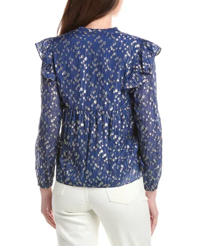 Sail To Sable Ruffle Front Top In Blue