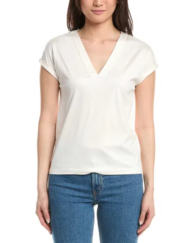 Eleventy Cuffed T-shirt In White