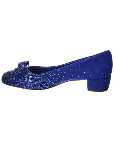 Ferragamo Vara Suede Pump In Blue