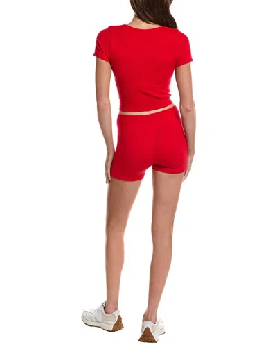 Marion 4in 2pc Pointelle Seamless Set In Red