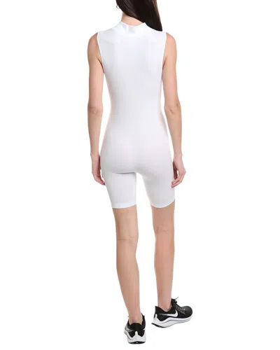Marion Rib Seamless Basic Romper In White