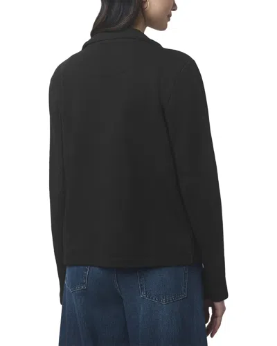 Splendid Double Breasted Cotton French Terry Blazer In Black