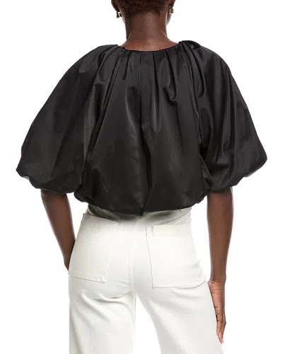 Rebecca Taylor Techy Sateen Bubble Top In Black