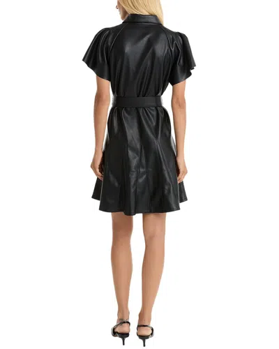 The Noli Shop Devin Leather Ruffle Dress In Black