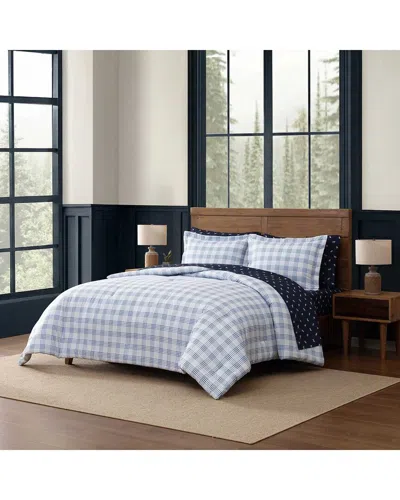 Eddie Bauer Beach Pine Plaid Comforter Set In White