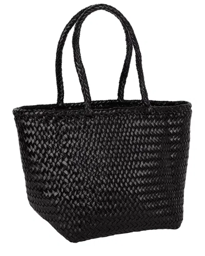 Dragon Diffusion Structured Handbag With Minimalist Design And Smooth Finish In Black