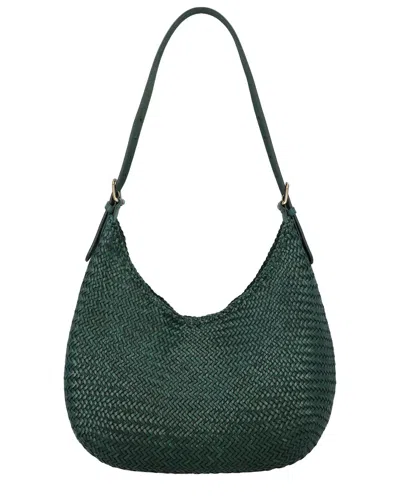 Dragon Diffusion Luna Mezza Leather Shoulder Bag In Green