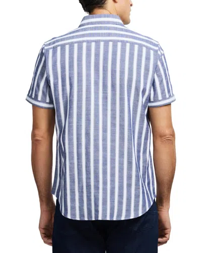 Robert Graham Preston Stripe Cotton Blend Button-up Shirt In Blue