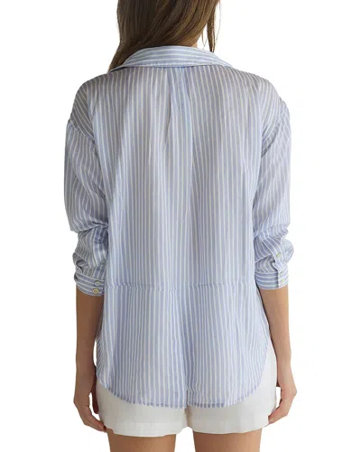 Bella Dahl Oversized Split Back Button Down In Blue