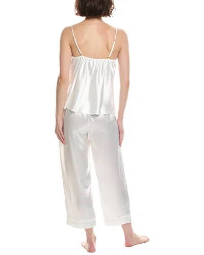 Flora Nikrooz 2pc Solid Dot Jacquard Cami & Capri Set In White