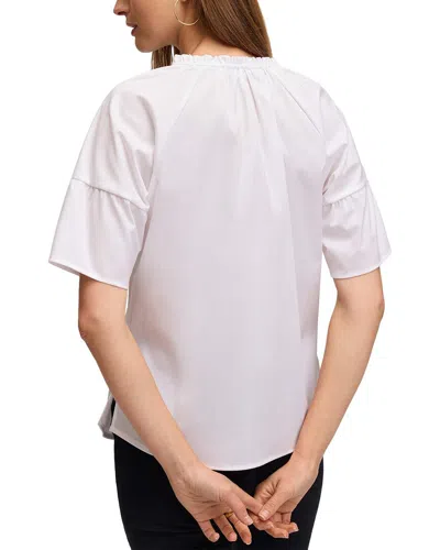 Foxcroft Vicky Stretch Cotton Blend Poplin Top In White