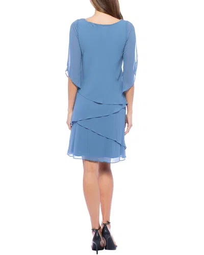 Oleg Cassini Solid Mini Dress In Blue