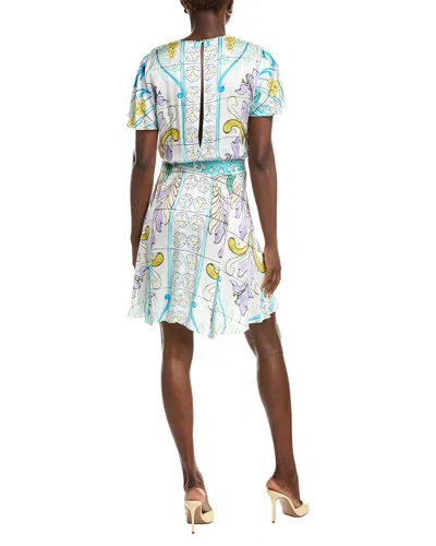 Maje Flutter Sleeve Mini Dress In Blue
