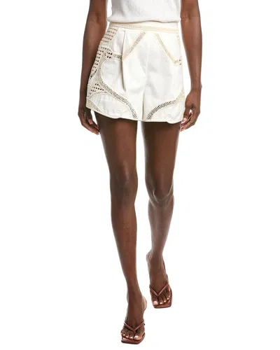 Maje Crochet Insert Short In White