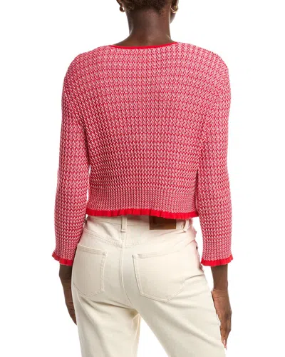 Maje 2-in-1 Clasp Front Sweater In Red
