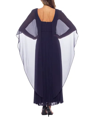Oleg Cassini Solid Maxi Dress In Blue