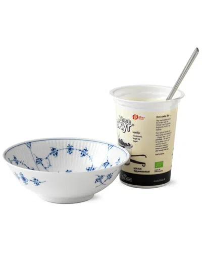 Royal Copenhagen Blue Fluted Plain Cereal Bowl In White