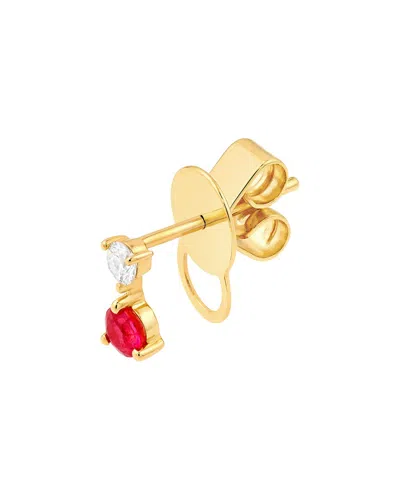 Hawley St 14k 0.43 Ct. Tw. Diamond & Ruby Stud Earrings