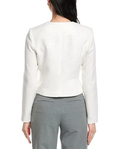 St John St. John Collarless Boxy Jacket In White