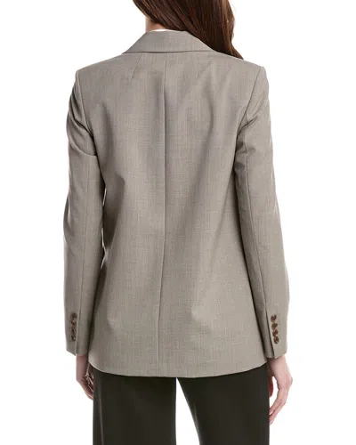 Theory Oversized Wool-blend Blazer In Brown