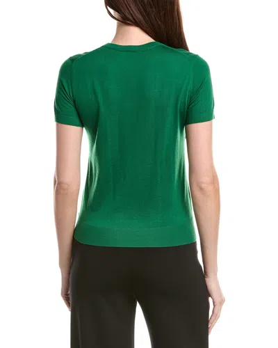 Theory Basic Wool Sweater In Green